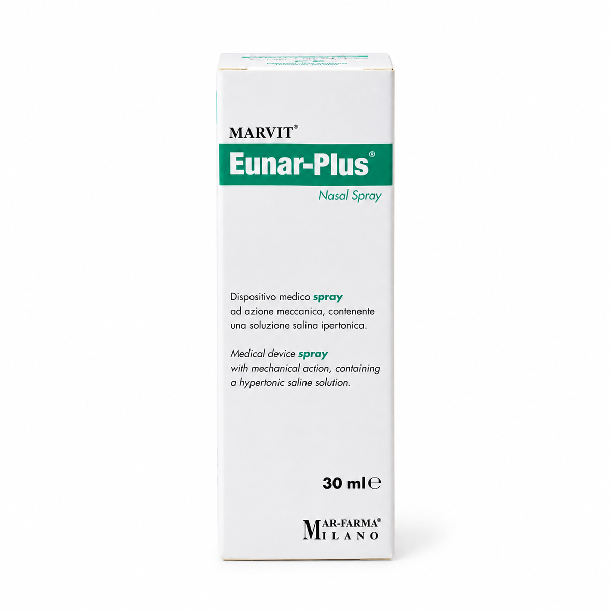 Eunar Plus – dispositivo medico con Acqua distillata di timo e Acido Ialuronico per rinosinusiti acute e nasofaringiti | Mar-Farma