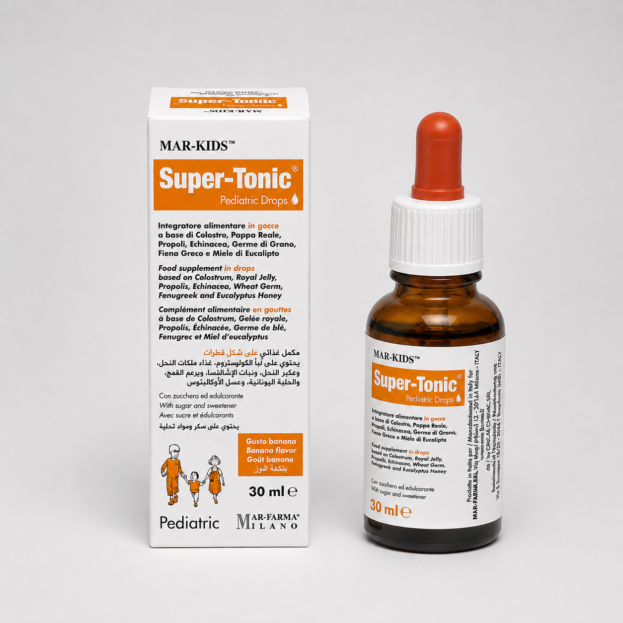 Super - Tonic è un integratore alimentare pediatrico utile per combattere astenia e carenza di appetito nei bambini I Mar-Farma